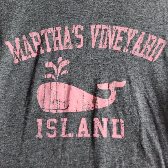 Teemax Gray/Pink Martha's Vineyard Island Whale Long-Sleeve T-Shirt Size Small - Picture 9 of 16